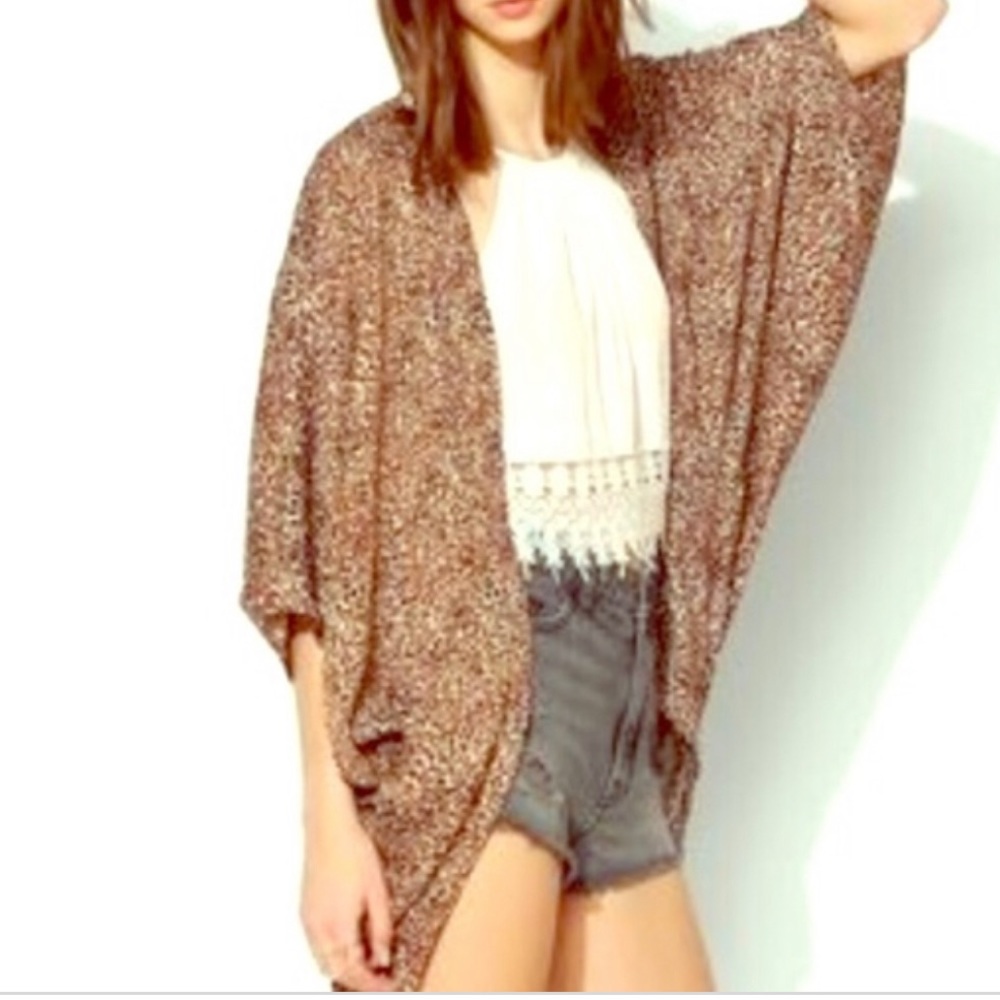 Kimchi Blue leopard kimono from urban outfitters